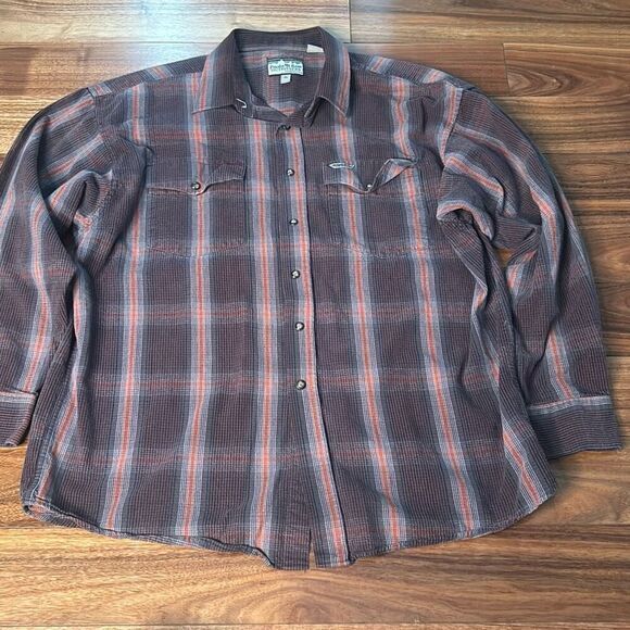 Powder River outfitters men's panhandle slim western Snap Front Shirt long sleev - Picture 2 of 11